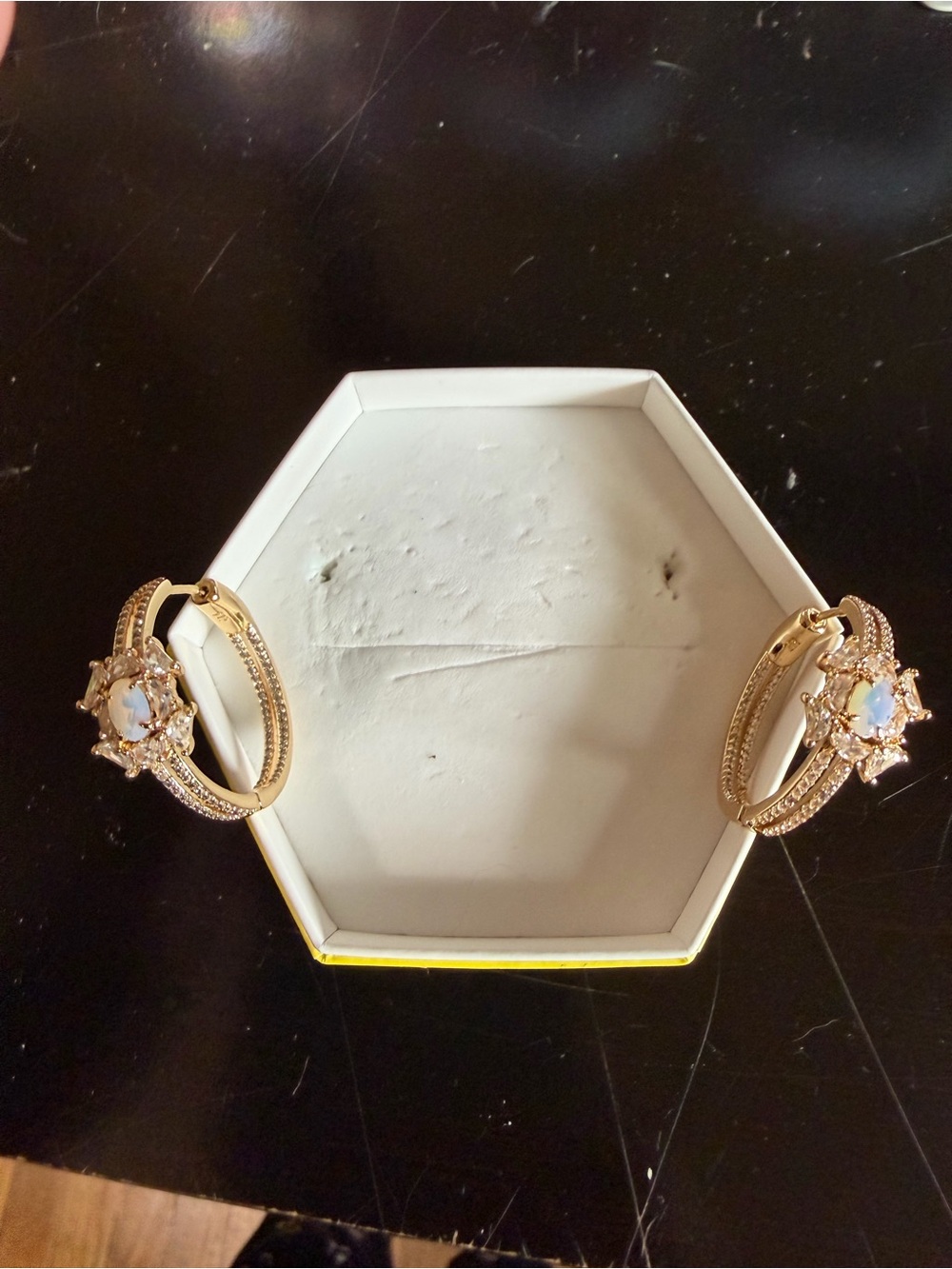 Unicorn! Moonstone on Rose Gold Hoops